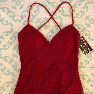 Trixxi Strappy Lace Midi Dress